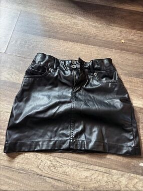 Faux Leather Black Mini Skirt
